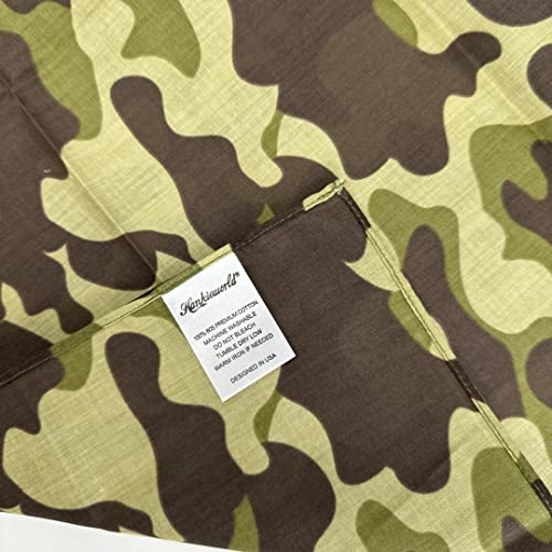 Bandanas for Women and Men，3 Pack Super Soft Thin 60s Preium Cotton 22 inch Handkerchiefs - color: 3 Pack-camo