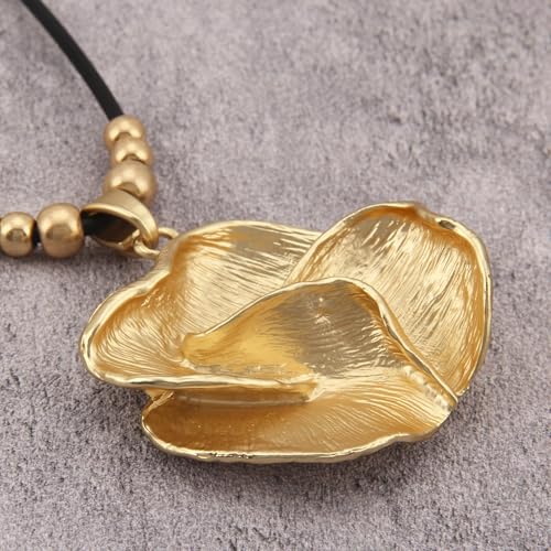 JAOYU Bohemian Necklaces for Women Leather Necklace Wood Pendant Choker Long Brown Necklace Chunky Circle Boho Hippie Jewelry - style: Bohemian Chokers