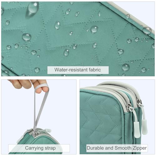 FYY Electronic Organizer, Travel Cable Organizer Bag Pouch Electronic Accessories Carry Case Portable Waterproof Double Layers All-in-One Storage Bag for Cable, Cord, Charger, Phone,-Pattern Green - color: Green-Pattern, style: Small