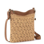 The Sak Lucia Crossbody Bag in Crochet, Convertible Purse with Adjustable Shoulder Strap - color: Natural Primrose Straw