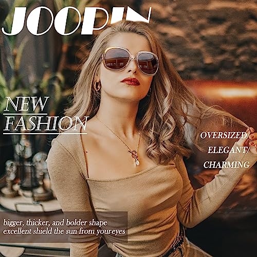 Joopin Oversized Sunglasses Womens Trendy Polarized Large Driving Sun Glasses Ladies UV Protective Big Sunnies Shades - color: B08-champagne/Brown