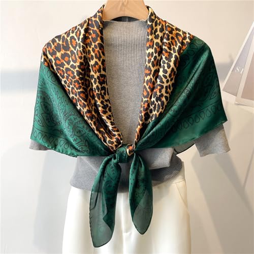 XL 43 Inch Extra Large Square Scarf Fashion Scarves Silk Feeling Hair Scarf Wrapping Scarfs Night Sleeping Headscarf - color: Ba1035