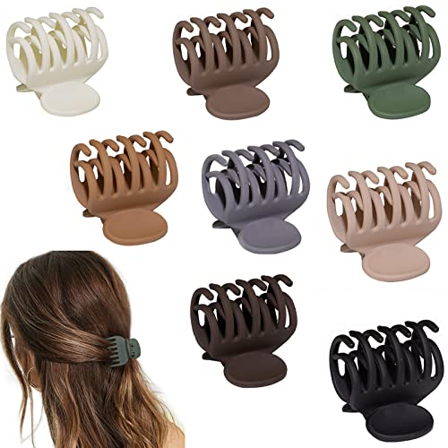1.6" Matte Small Double Row Teeth Hair Clips for Women - Strong Hold Jaw Clamps for Thin, Fine & Thick Hair - color: Neutral Color