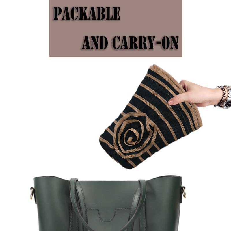 FORBUSITE Women Folding Vintage Outdoor Sun Hats for Beach Garden Travelling UV Protection - color: Gs013-black