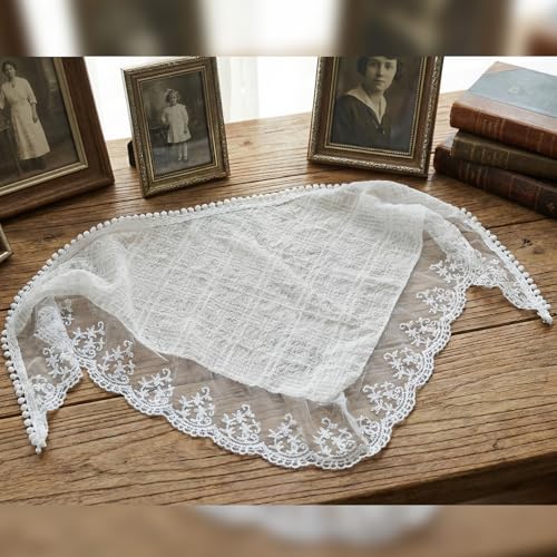 Lace Floral Head Scarf For Women, Adjustable Tie Back Bandana, Boho Triangle Hair Scarf Headband, Vintage Summer Accessories, Cute Stylish Head Kerchief