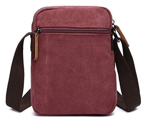 Collsants Mini Crossbody Bags for Women and Men - Small Purses and Handbags - Travel Bag - Canvas Shoulder Purse - color: Red