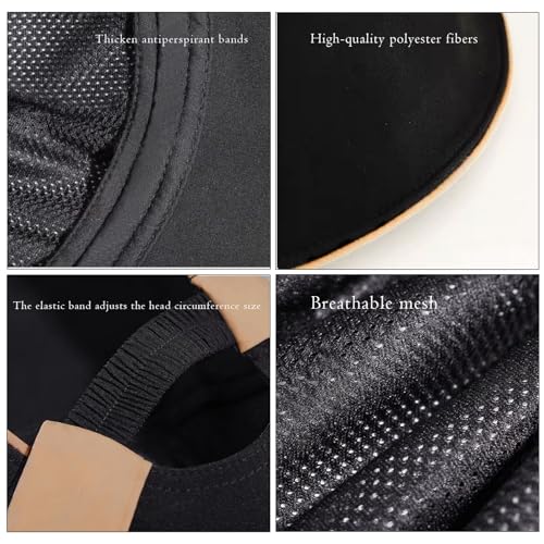 Wide Brim Hats for Woman Foldable Hats Sun Hats for Women uv Protection Bowknot Bucket hat Adjustable hat with Ponytail Hole - color: Black