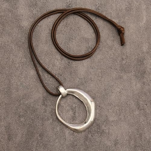 Boho Necklaces for Women Cord Necklace with Pendant Long Silver Necklace Vintage Sweater Necklace Hippie Jewelry for Women Girls Gifts - style: Silver Large Necklace