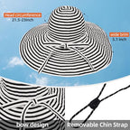 Sun Hat for Men Women UV Protection Wide Brim Fishing Hats Breathable UPF 50+ Boonie Bucket Hats Beach Safari Hiking Garden - color: Black/White