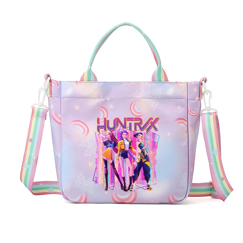 For Demon Hunters crossbody bag, For Korean idol,also a shoulder bag, features a cartoon pattern design. - color: Purple