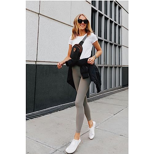 BOSTANTEN Small Sling Bag Crossbody Bags for Women Trendy Crossbody Purse Leather Chest Bag - color: A-black & Brown