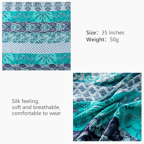 HBselect 4PCS Head Scarf for Women 35” Head Scarves Silk Like Satin Neck Scarfs Square Bandana Hair Wraps Scarf for Sleeping - color: Pink, Grey, Blue, Rose Red