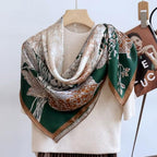 XL 43 Inch Extra Large Square Scarf Fashion Scarves Silk Feeling Hair Scarf Wrapping Scarfs Night Sleeping Headscarf - color: Ba1011