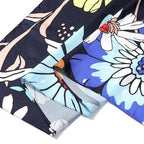 AWAYTR 35” Silk Scarf for Women Large Head Scarf Square Hair Scarf Satin Hair Bandana Printed Silk Sleeping Head Wrap - color: Cartoon Flower(black)