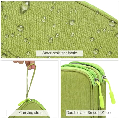 FYY Travel Cable Organizer Pouch Electronic Accessories Carry Case Portable Waterproof Double Layers All-in-One Storage Bag for Cord, Charger, Phone, Earphone Green - color: Green, style: Small
