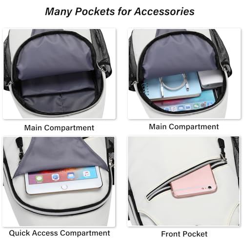 MOSISO Sling Backpack, Multipurpose Crossbody Shoulder Bag Travel Hiking Daypack - color: Ivory White