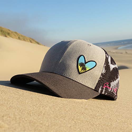 Grace Folly Beach Trucker Hats for Women- Snapback Baseball Cap for Summer - color: Heart With Floral Print