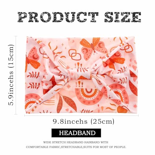 Acenail Boho Wide Headbands Floral Printed Turban Head Wraps Knotted Non Slip Hairbands Elastic Workout Running Yoga Hair Scarfs Bohemian Hair Accessories for Women 4Pcs (Bohemian) - color: Bohemian