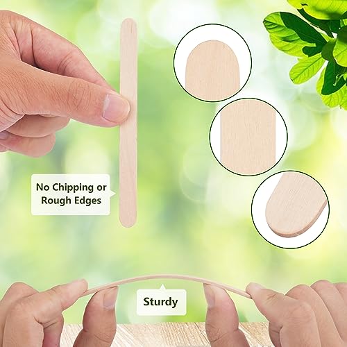 1200 Pieces Wooden Craft Sticks, 4.5 Inch Long Natural Wood Popsicle Ice Cream Sticks for DIY Wood Crafts, Hair Removal and Waxing Supplies, Paint Stirrer, Art Projects and Ice Pop Sticks - size: 4.5 inches-1200pcs