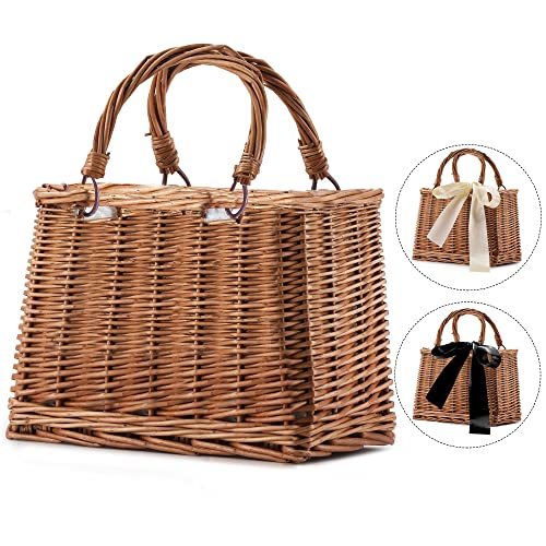 Straw Beach Bags For Women Summer Clutch Rattan Woven Wicker Purse Crochet Tote