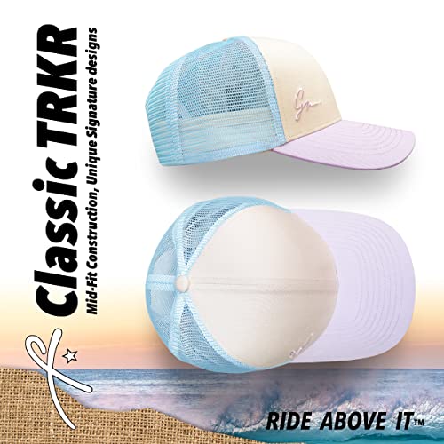Grace Folly Beach Trucker Hats for Women- Snapback Baseball Cap for Summer - color: Classic Blue & Lavender