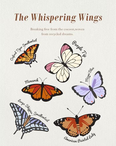 Miss Adola Canvas Tote Bag with Zipper – Cute Canvas Bags for Women Aesthetic Design Reusable Totes for Shopping Work Travel - style: Colorful Butterfly