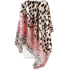 Women's Silky Satin Large Head Scarf Leopard/Paisley Neck Scarves Square Hair Wrapping Sleeping Bandana 35in - color: Pink-leopard-s