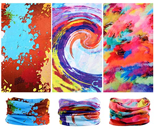 Toes Home 6PCS Outdoor Headband Elastic Seamless Bandana Neck Gaiter Scarf Sport Headwear Boho Series for Yoga Hiking - color: Painting Series