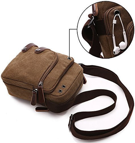 Collsants Mini Crossbody Bags for Women and Men - Small Purses and Handbags - Travel Bag - Canvas Shoulder Purse - color: Black