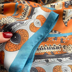 XL 43 Inch Extra Large Square Scarf Fashion Scarves Silk Feeling Hair Scarf Wrapping Scarfs Night Sleeping Headscarf - color: Ba1023