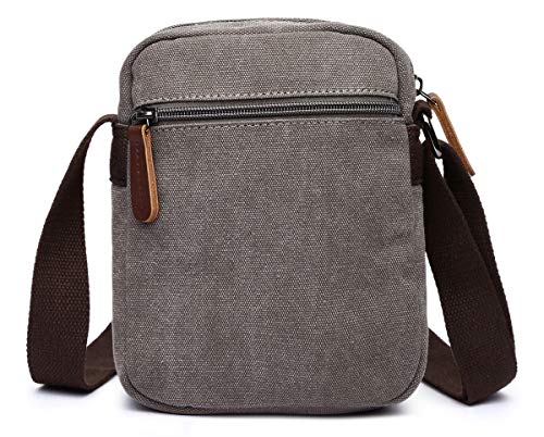 Collsants Mini Crossbody Bags for Women and Men - Small Purses and Handbags - Travel Bag - Canvas Shoulder Purse - color: Grey