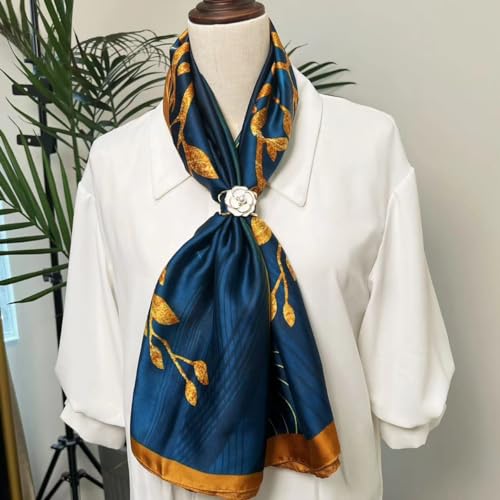 XL 43 Inch Extra Large Square Scarf Fashion Scarves Silk Feeling Hair Scarf Wrapping Scarfs Night Sleeping Headscarf - color: Ba1019