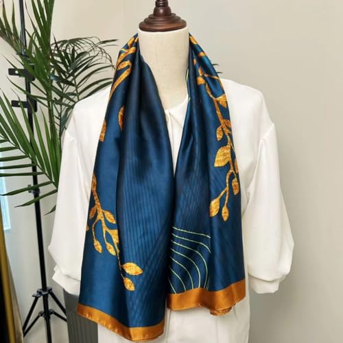 XL 43 Inch Extra Large Square Scarf Fashion Scarves Silk Feeling Hair Scarf Wrapping Scarfs Night Sleeping Headscarf - color: Ba1019