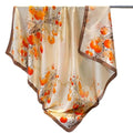 XL 43 Inch Extra Large Square Scarf Fashion Scarves Silk Feeling Hair Scarf Wrapping Scarfs Night Sleeping Headscarf - color: Ba1021