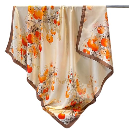 XL 43 Inch Extra Large Square Scarf Fashion Scarves Silk Feeling Hair Scarf Wrapping Scarfs Night Sleeping Headscarf - color: Ba1021