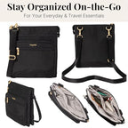 Baggallini womens Out and About Crossbody - color: Black W/ Gold Hardware