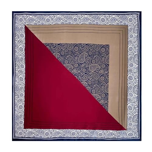 XL 43 Inch Extra Large Square Scarf Fashion Scarves Silk Feeling Hair Scarf Wrapping Scarfs Night Sleeping Headscarf - color: Ba1020