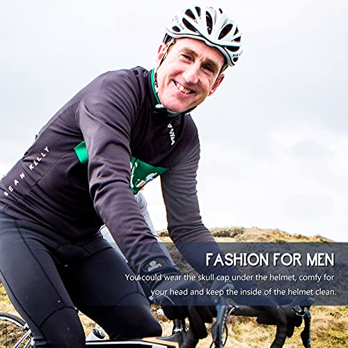 DOCILA 3 Pcs Do Rags for Men Skull Cap Bandana Hat Breathable Helmet Linner Beanie - color: Greykhakigreen