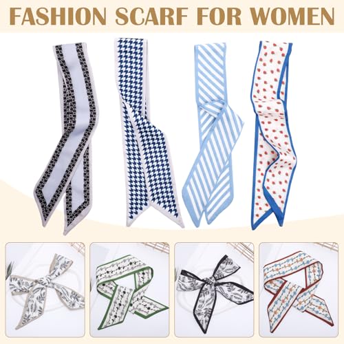 Fashion Scarves for Women Multifunctional Purse Scarf Boho Neck Scarves for Headband Bag Belt Hair Accessories - color: 52 Color Mixing