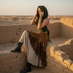 Boho Raw-Edge Crop Top – Adjustable Halter with Open Back & Cross-Wrap Design, 100% Cotton Beach Cover Up - color: Olive Green