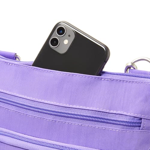 Baggallini womens Out and About Crossbody - color: Lavender Surf