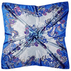 4 Pc Set Large 35 x 35 inches Satin Square Scarves Neck Hair Head Scarf Bundle - color: Set M