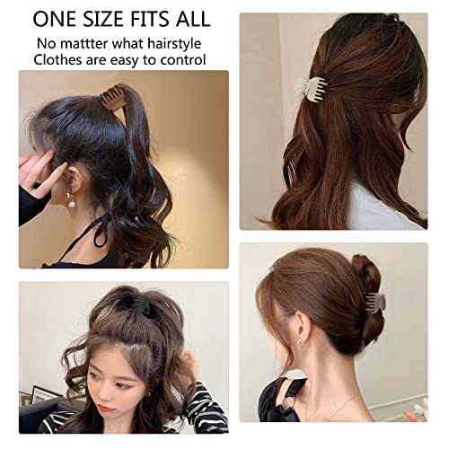 1.6" Matte Small Double Row Teeth Hair Clips for Women - Strong Hold Jaw Clamps for Thin, Fine & Thick Hair - color: Neutral Color