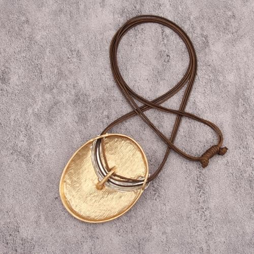 Boho Necklaces for Women Cord Necklace with Pendant Long Silver Necklace Vintage Sweater Necklace Hippie Jewelry for Women Girls Gifts - style: Large Pendant Necklace