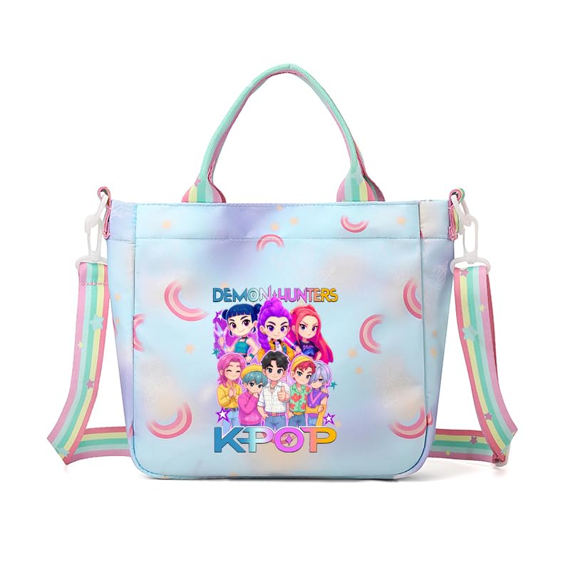 For Demon Hunters crossbody bag, For Korean idol,also a shoulder bag, features a cartoon pattern design. - color: Blue