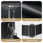 Crossbody Bags for Women, Large Vegan Leather Trendy Bum Bag - color: Black+glossy Black Chain