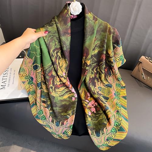 XL 43 Inch Extra Large Square Scarf Fashion Scarves Silk Feeling Hair Scarf Wrapping Scarfs Night Sleeping Headscarf - color: Ba1018