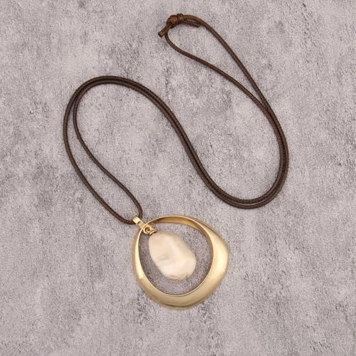 Boho Necklaces for Women Cord Necklace with Pendant Long Silver Necklace Vintage Sweater Necklace Hippie Jewelry for Women Girls Gifts - style: Chunky Pendant Necklace