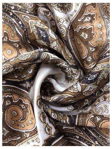 SHENHE Women's Silky Head Scarf Vintage Paisley Hair Scarf Bandana Square Kerchief Hair Wrap - color: Brown