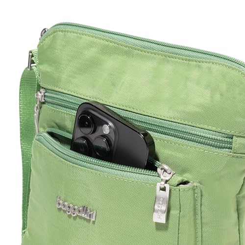 Baggallini Pocket Crossbody Bags for Women 8x8 Small Lightweight Durable Water-resistant Travel Purse W/Rfid - color: Moss